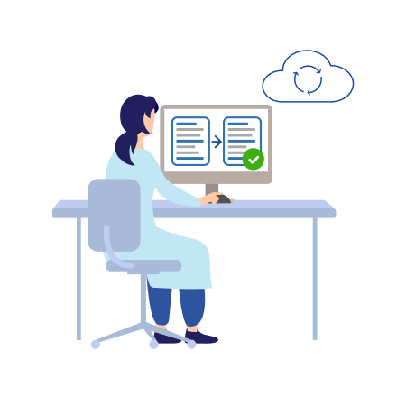 Clinician using Augmedix to finalize patient visit notes